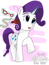 Size: 1106x1454 | Tagged: safe, artist:syruph, rarity, g4, female, glasses, measuring tape, solo