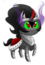 Size: 584x840 | Tagged: safe, artist:stuflox, king sombra, g4, blushing, chibi, cute, male, open mouth, simple background, solo, sombra eyes, sombradorable, transparent background