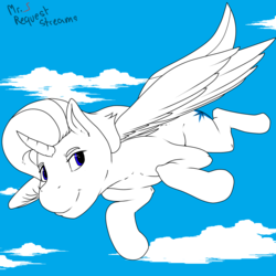 Size: 2000x2000 | Tagged: safe, artist:mr.smile, oc, oc only, pegasus, pony, cloud, flying, high res, solo