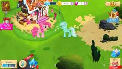 Size: 1280x720 | Tagged: safe, gameloft, lyra heartstrings, pinkie pie, g4, vip