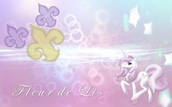 Size: 2560x1600 | Tagged: safe, artist:saeiter, fleur-de-lis, pony, unicorn, g4, abstract background, cutie mark, female, mare, pose, solo, vector, wallpaper