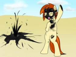 Size: 2000x1500 | Tagged: safe, artist:10art1, oc, oc only, pony, bipedal, happy, oil, solo