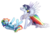 Size: 2100x1400 | Tagged: safe, artist:monnarcha, rainbow dash, soarin', pony, a canterlot wedding, g4, 30 day otp challenge, bridesmaid dress, clothes, clothes swap, crossdressing, dress, duo, eyes closed, female, goggles, laughing, male, open mouth, raised hoof, ship:soarindash, shipping, simple background, straight, transparent background, wonderbolts dress uniform