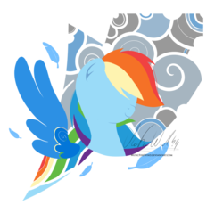 Size: 1024x942 | Tagged: safe, artist:wavecipher, rainbow dash, pegasus, pony, g4, female, no eyes, solo