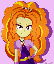 Size: 2680x3151 | Tagged: safe, artist:emera33, adagio dazzle, equestria girls, g4, clothes, cute, female, fingerless gloves, gloves, high res, jewelry, looking at you, necklace, pendant, redraw, smiling, solo