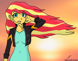 Size: 1600x1246 | Tagged: safe, artist:otakon, sunset shimmer, equestria girls, g4, female, solo