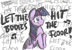 Size: 3000x2087 | Tagged: safe, artist:flutterthrash, twilight sparkle, alicorn, pony, g4, 30 minute art challenge, bodies, drowning pool, female, heavy metal, high res, let the bodies hit the floor, music, solo, song reference, twilight sparkle (alicorn)