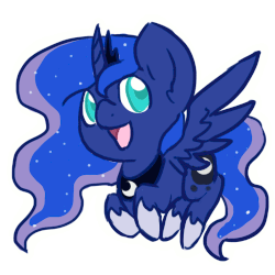 Size: 500x500 | Tagged: safe, artist:mondlichtkatze, princess luna, alicorn, pony, g4, animated, cute, female, flying, frame by frame, lunabetes, mare, shaking, smiling, solo, squigglevision
