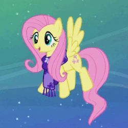 Size: 294x294 | Tagged: safe, screencap, fluttershy, pegasus, pony, a hearth's warming tail, g4, season 6, animated, clothes, cute, female, floating, scarf, shyabetes, solo