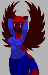 Size: 1277x2000 | Tagged: safe, artist:iiistrife, oc, oc only, oc:stormy facade, pegasus, anthro, clothes, looking at you, solo