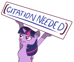 Size: 2222x1888 | Tagged: safe, artist:xchan, derpibooru exclusive, twilight sparkle, alicorn, pony, g4, bipedal, citation needed, cute, female, frown, reaction image, sign, simple background, solo, transparent background, twiabetes, twilight sparkle (alicorn), wikipedia, xkcd