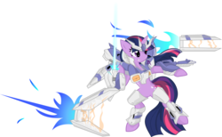 Size: 7431x4572 | Tagged: safe, artist:halotheme, twilight sparkle, g4, absurd resolution, gundam, hi nu gundam, mobile suit gundam char's counterattack, parody