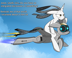 Size: 1280x1024 | Tagged: safe, artist:pandramodo, oc, oc only, oc:airpon, oc:movie slate, original species, plane pony, pony, burning, cloud, cute, dialogue, fire, flying, funny, looking at something, looking back, looking forward, ocbetes, oops, ouch, plane, ponies riding ponies, ratatouille, reality ensues, riding, sitting, sky, sun, talking, text, this will end in tears