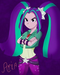 Size: 800x1000 | Tagged: safe, artist:sketch-bro, aria blaze, equestria girls, g4, my little pony equestria girls: rainbow rocks, clothes, crossed arms, eyeshadow, female, jewelry, makeup, pendant, solo