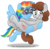 Size: 2704x2625 | Tagged: safe, artist:aleximusprime, rainbow dash, oc, oc:dreamer, g4, blushing, carrying, flying, goggles, high res, rainmer, simple background, smiling, transparent background, underhoof