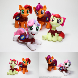Size: 2000x2000 | Tagged: safe, artist:dustysculptures, apple bloom, babs seed, scootaloo, sweetie belle, g4, customized toy, cutie mark crusaders, irl, photo, sculpture, traditional art