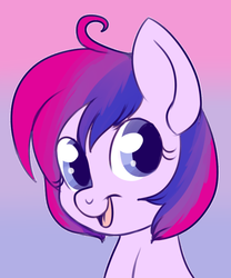 Size: 550x660 | Tagged: safe, artist:lulubell, oc, oc only, pony, bisexual pride flag, bisexuality, bust, colored pupils, female, mare, ponified, pride, pride ponies, solo
