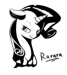Size: 1137x1266 | Tagged: safe, artist:renabu, rarity, pony, unicorn, g4, black and white, female, grayscale, ink, lineart, monochrome, portrait, rarara, solo