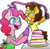 Size: 700x681 | Tagged: safe, artist:flutternutpie, cheese sandwich, pinkie pie, g4, apron, cake, clothes, female, food, male, ship:cheesepie, shipping, simple background, straight, transparent background