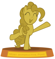 Size: 3200x3423 | Tagged: safe, artist:slb94, pinkie pie, g4, award, excited, high res, pone, simple background, transparent background, trophy, vector