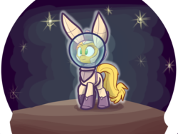 Size: 1280x960 | Tagged: safe, artist:heir-of-rick, applejack, daily apple pony, g4, astronaut, female, impossibly large ears, solo, space, spacesuit