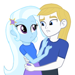 Size: 2264x2264 | Tagged: safe, artist:3d4d, prince blueblood, trixie, equestria girls, g4, base used, duo, embrace, equestria girls-ified, female, high res, male, ship:bluetrix, shipping, simple background, straight, vector, white background