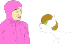 Size: 1920x1080 | Tagged: safe, artist:cold blight, derpibooru exclusive, human, pony, duo, filthy frank, human and pony, meme, pink guy, pink omega, retarded, trace