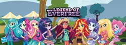 Size: 604x217 | Tagged: safe, applejack, bon bon, fluttershy, gloriosa daisy, lyra heartstrings, pinkie pie, rarity, sci-twi, sunset shimmer, sweetie drops, twilight sparkle, equestria girls, g4, my little pony equestria girls: legend of everfree, camp fashion show outfit, female