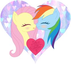 Size: 3600x3240 | Tagged: safe, artist:pexi2012, fluttershy, rainbow dash, pony, g4, female, heart, high res, lesbian, love, mare, portrait, ship:flutterdash, shipping