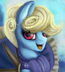 Size: 1370x1500 | Tagged: safe, artist:xxcrazzzyxx, eclair créme, earth pony, pony, g4, background pony, bust, female, mare, solo