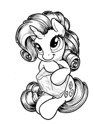 Size: 1200x1600 | Tagged: safe, artist:viwrastupr, part of a set, rarity, g4, female, grayscale, monochrome, smiling, solo