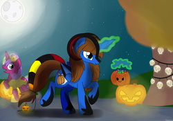 Size: 1980x1389 | Tagged: safe, artist:kotelen, oc, oc only, oc:pumpkin cloud, alicorn, pony, halloween