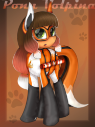 Size: 546x733 | Tagged: safe, artist:kotelen, pony, clothes, costume, lila rossi, miraculous ladybug, ponified, solo, volpina