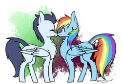 Size: 2132x1472 | Tagged: safe, artist:lceiandic, rainbow dash, soarin', pony, g4, blushing, boop, female, male, noseboop, ship:soarindash, shipping, simple background, straight, transparent background