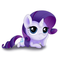 Size: 1024x1024 | Tagged: safe, artist:redquoz, rarity, g4, chibi, cute, female, raribetes, shadow, simple background, smol, solo