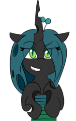 Size: 1020x1620 | Tagged: safe, artist:lockheart, queen chrysalis, changeling, changeling queen, g4, crown, cute, cutealis, female, heart, jewelry, regalia, simple background, solo, transparent background