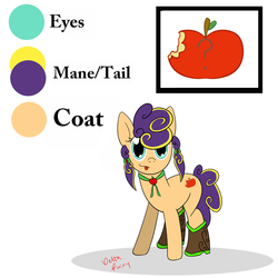 Size: 4200x4200 | Tagged: safe, artist:deltafairy, oc, oc only, earth pony, pony, absurd resolution, adoptable, boots, cowboy boots, crack shipping, female, magical lesbian spawn, mare, offspring, parent:applejack, parent:screwball, parents:screwapple, reference sheet, shoes, solo, tongue out