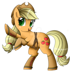Size: 1024x1051 | Tagged: safe, artist:sk-ree, applejack, g4, female, rearing, rope, simple background, solo, transparent background, watermark