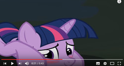 Size: 629x338 | Tagged: source needed, safe, twilight sparkle, pony, g4, blushing, female, solo, youtube