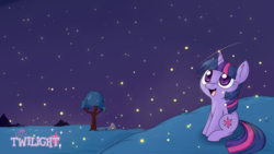 Size: 1920x1080 | Tagged: safe, artist:lustrous-dreams, twilight sparkle, firefly (insect), pony, ask filly twilight, g4, female, filly, solo, stars