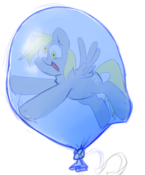 Size: 597x725 | Tagged: safe, artist:deep mystery, derpy hooves, pegasus, pony, g4, balloon, female, mare, request