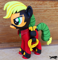 Size: 2691x2760 | Tagged: safe, artist:lostinthetrees, applejack, mistress marevelous, g4, power ponies (episode), craft, female, high res, photo, power ponies, sculpture, solo, traditional art