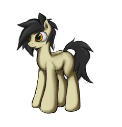 Size: 1078x1129 | Tagged: safe, artist:1deathpony1, oc, oc only, earth pony, pony, black hair, simple background, solo, white background, yellow eyes