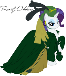 Size: 1300x1498 | Tagged: safe, artist:ellissummer, artist:mother-of-trolls, rarity, pony, unicorn, g4, crossover, female, gone with the wind, horn, mare, scarlett o'hara, simple background, solo, transparent background