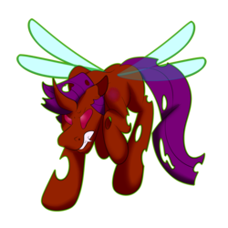 Size: 1024x1024 | Tagged: safe, artist:php37, oc, oc only, oc:pas, changeling, growling, raised hoof, solo