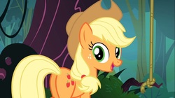 Size: 1100x618 | Tagged: safe, screencap, applejack, earth pony, pony, g4, spike at your service, applebutt, butt, female, mare, plot