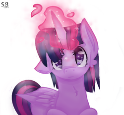 Size: 818x756 | Tagged: safe, artist:starsketchmeh, twilight sparkle, alicorn, pony, g4, female, glowing horn, horn, magic, solo, twilight sparkle (alicorn)