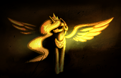 Size: 1512x980 | Tagged: safe, artist:dipfanken, princess celestia, g4, crepuscular rays, crown, female, horseshoes, jewelry, peytral, pixel art, regalia, solo, spread wings