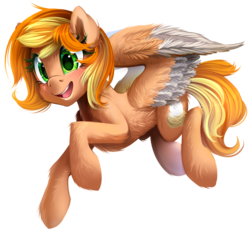 Size: 1350x1240 | Tagged: safe, artist:meotashie, oc, oc only, oc:chickpea, pegasus, pony, commission, cute, open mouth, solo