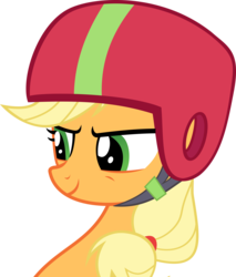 Size: 6308x7419 | Tagged: safe, artist:pink1ejack, applejack, g4, the cart before the ponies, absurd resolution, female, helmet, simple background, solo, that was fast, transparent background, vector